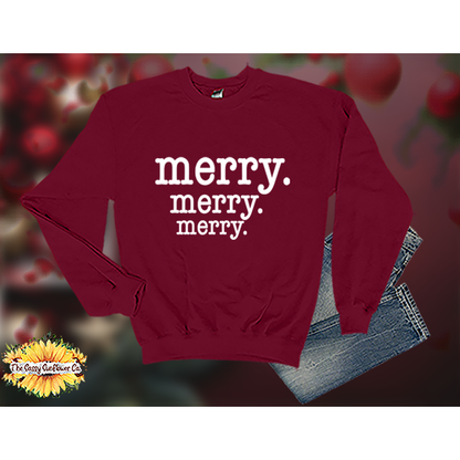 Christmas Merry.Merry.Merry-Sweatshirts/Sweaters