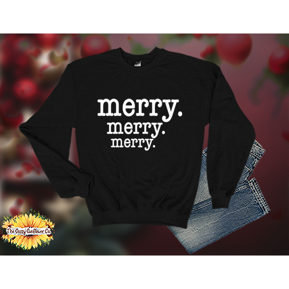 Christmas Merry.Merry.Merry-Sweatshirts/Sweaters