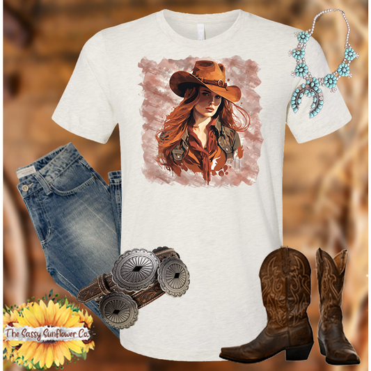 Sassy Cowgirl T Shirt -The Red Head-2