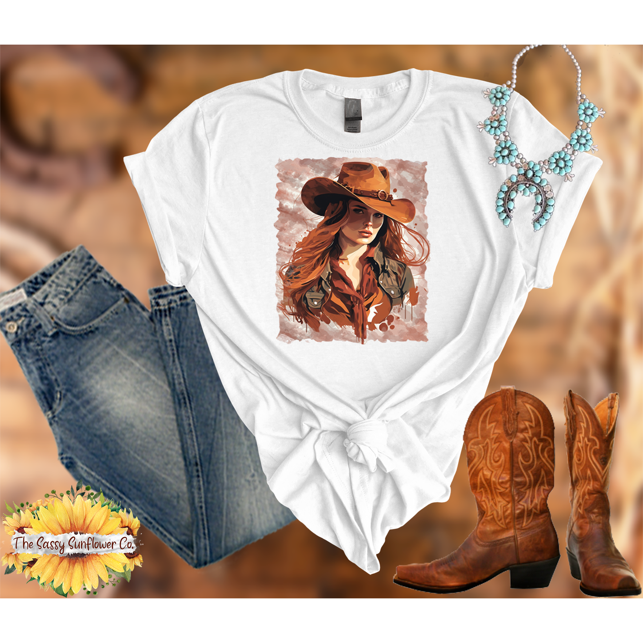 Sassy Cowgirl T Shirt -The Red Head-2