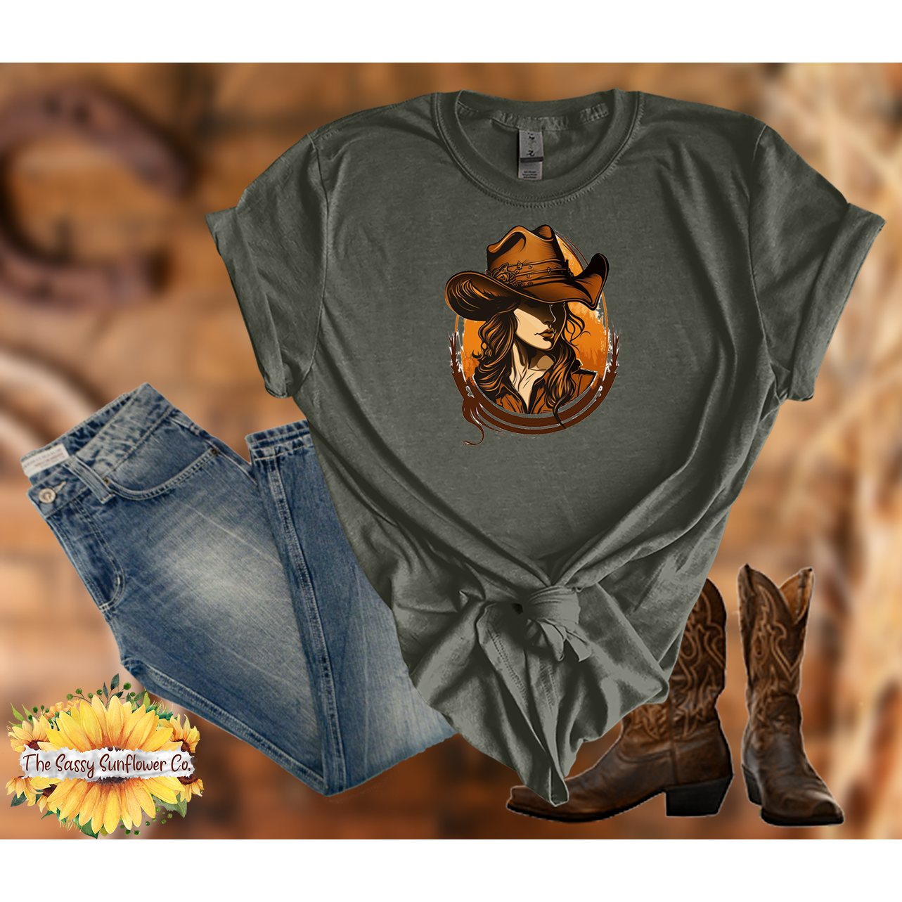 Sassy Cowgirl T Shirt-Cowgirl Logo