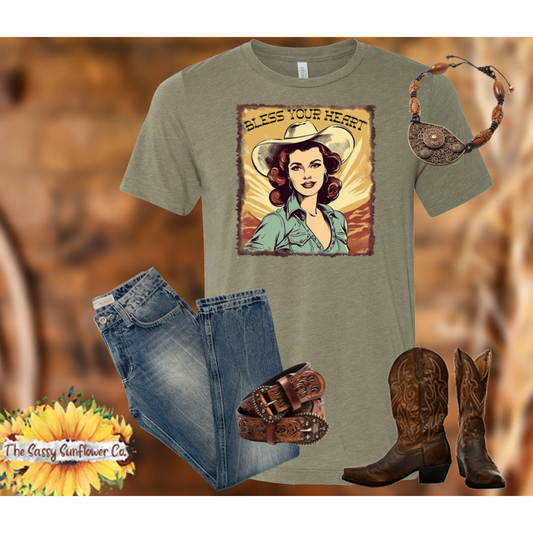 Sassy Cowgirl T Shirt-Bless Your Heart