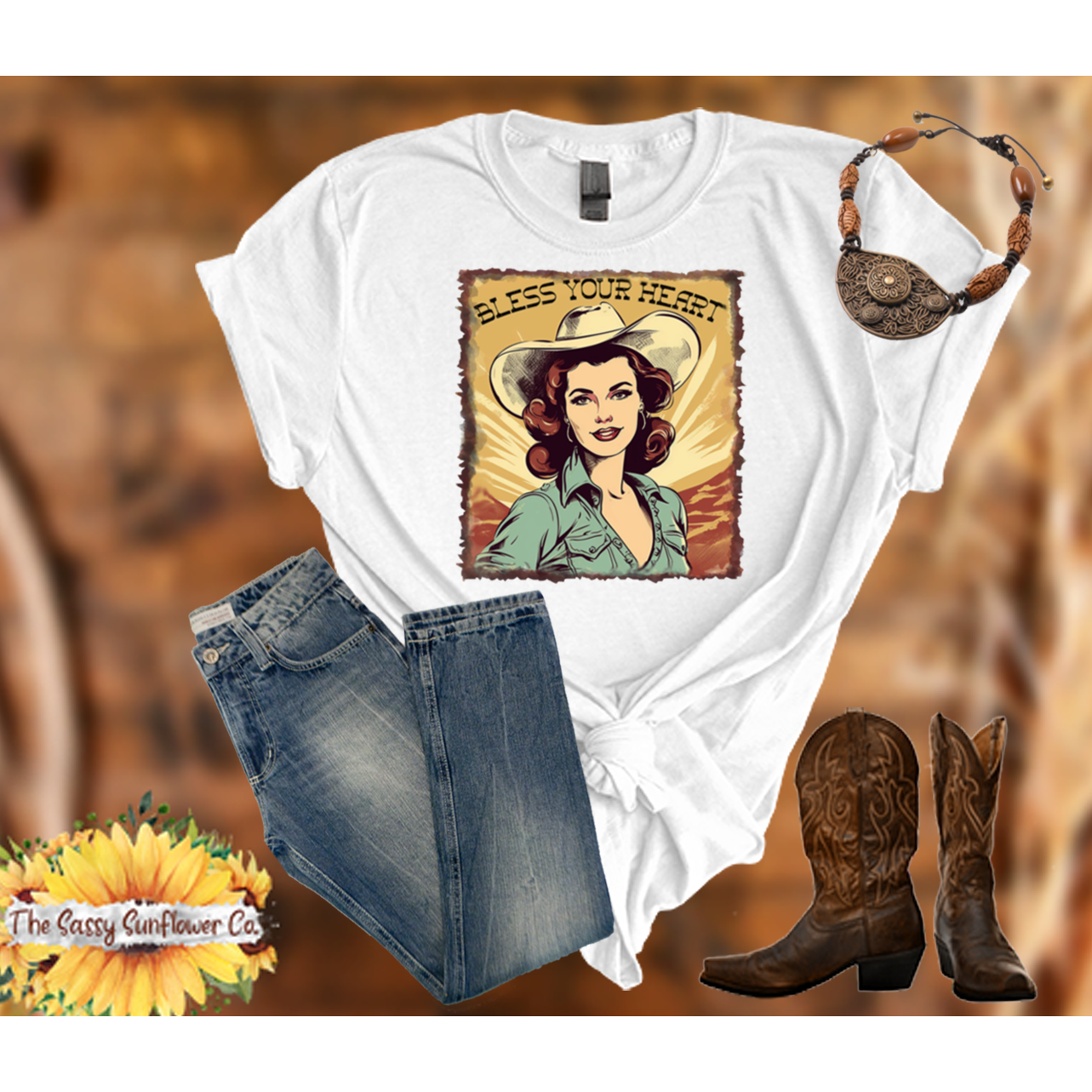 Sassy Cowgirl T Shirt-Bless Your Heart