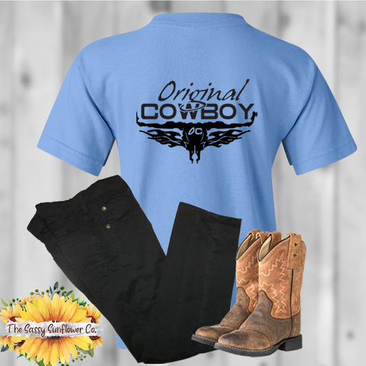 Original Cowboy Children's/Youth T Shirt (Carolina Blue)