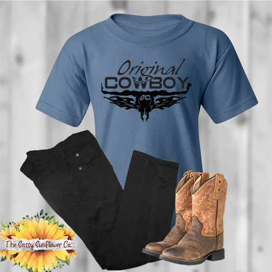 Original Cowboy Children's/Youth T Shirt (Indigo)