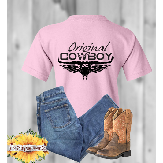 Original Cowboy Children's/Youth T Shirt (Light Pink)