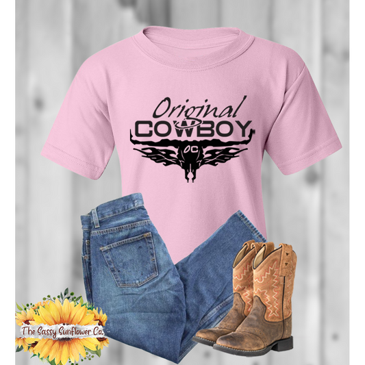 Original Cowboy Children's/Youth T Shirt (Light Pink)