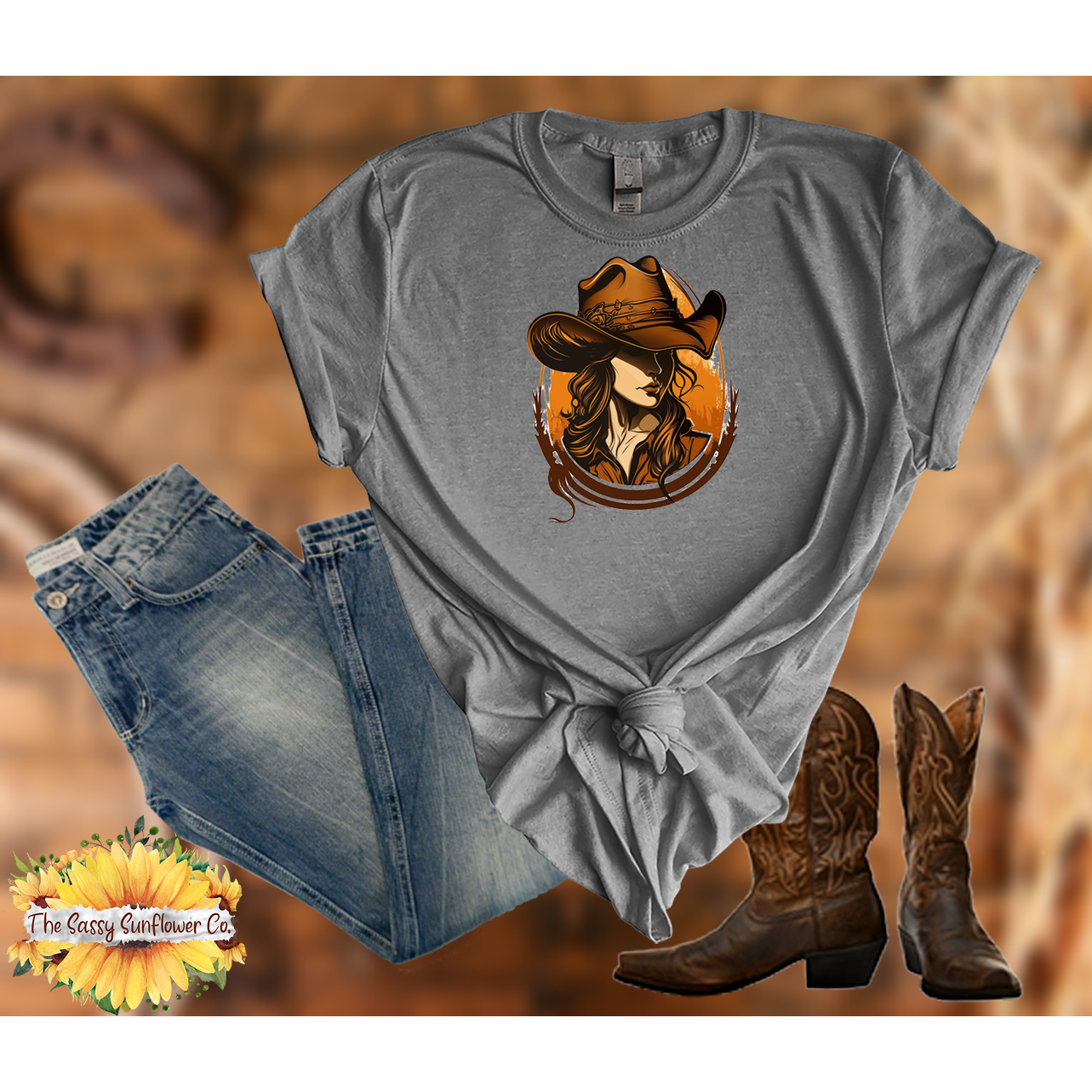 Sassy Cowgirl T Shirt-Cowgirl Logo