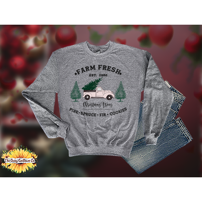 Farm Fresh Christmas Trees-Sweatshirts/Sweaters