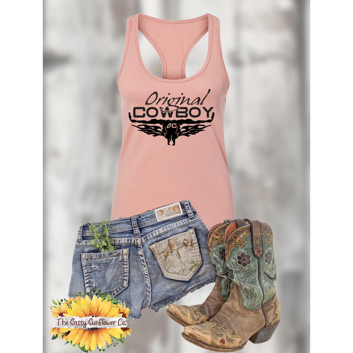 Original Cowboy Racerback Tank Top/Desert Pink