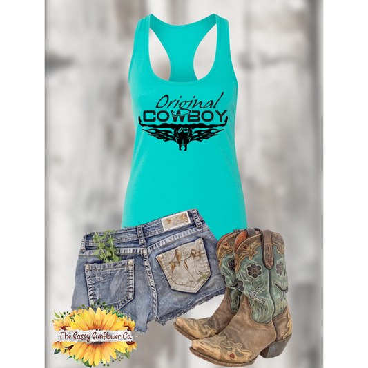 Original Cowboy Racerback Tank Top/Tahiti Blue