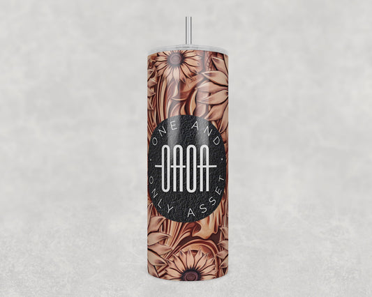 OAOA Tumbler-Leather and Sunflower