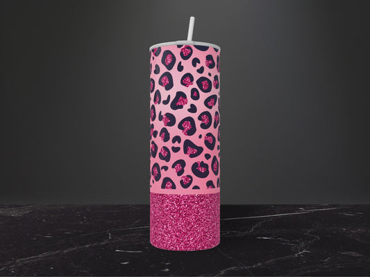 Pink Leopard-20oz Skinny Stainless Steel Tumbler