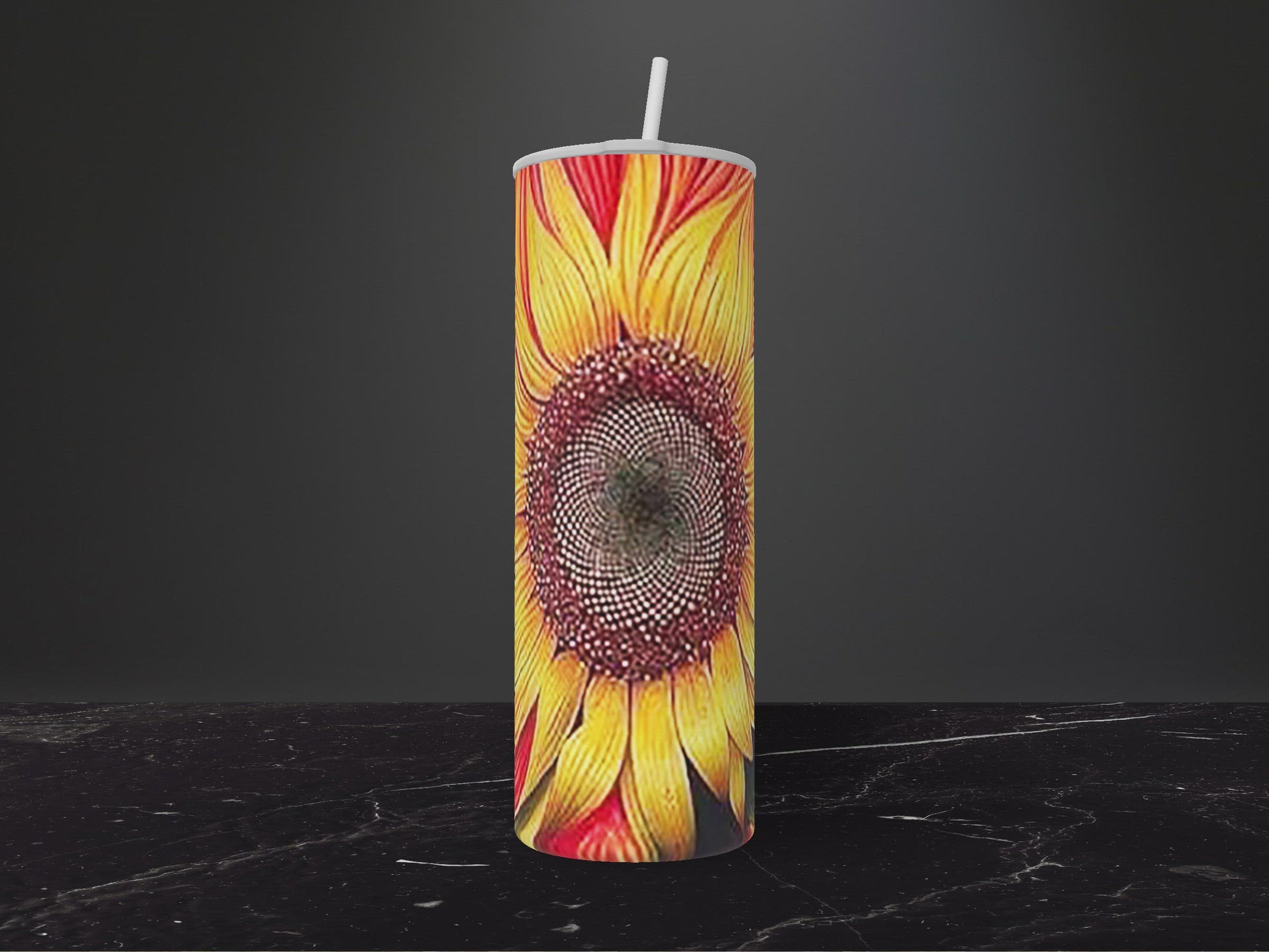 Sunflower Burst-20oz Skinny Stainless Steel Tumbler