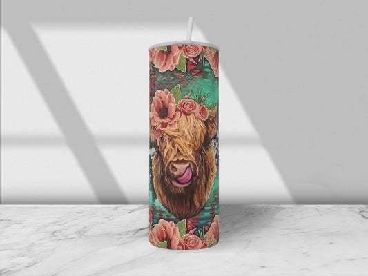 Highland Cow-20oz Skinny Stainless Steel Tumbler