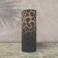 Cheetah and Black Glitter-20oz Skinny Stainless Steel Tumbler