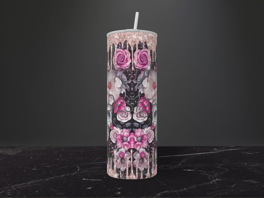 Pink Skull-20oz Skinny Stainless Steel Tumbler