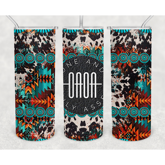 OAOA Tumbler-Aztec Cowhide (black)