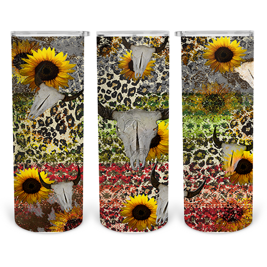 Cheetah Dkull-20oz Skinny Stainless Steel Tumbler