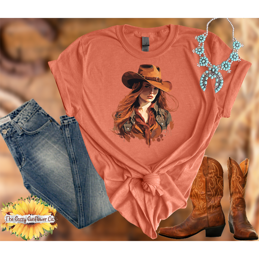 Sassy Cowgirl T Shirt -The Red Head