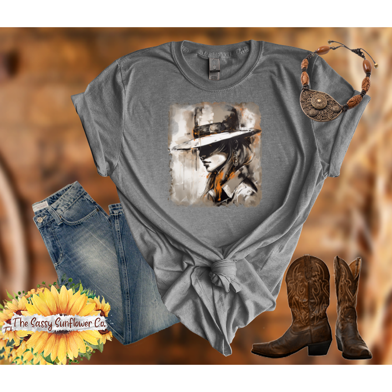 Sassy Cowgirl T Shirt-Thinking – The Sassy Sunflower Co.