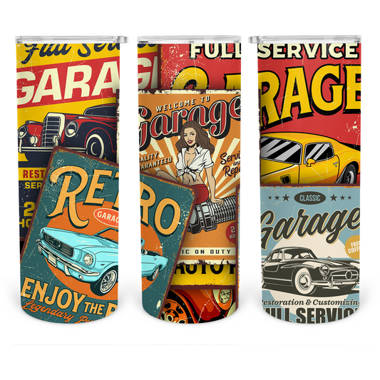 Old Cars-20oz Skinny Stainless Steel Tumbler