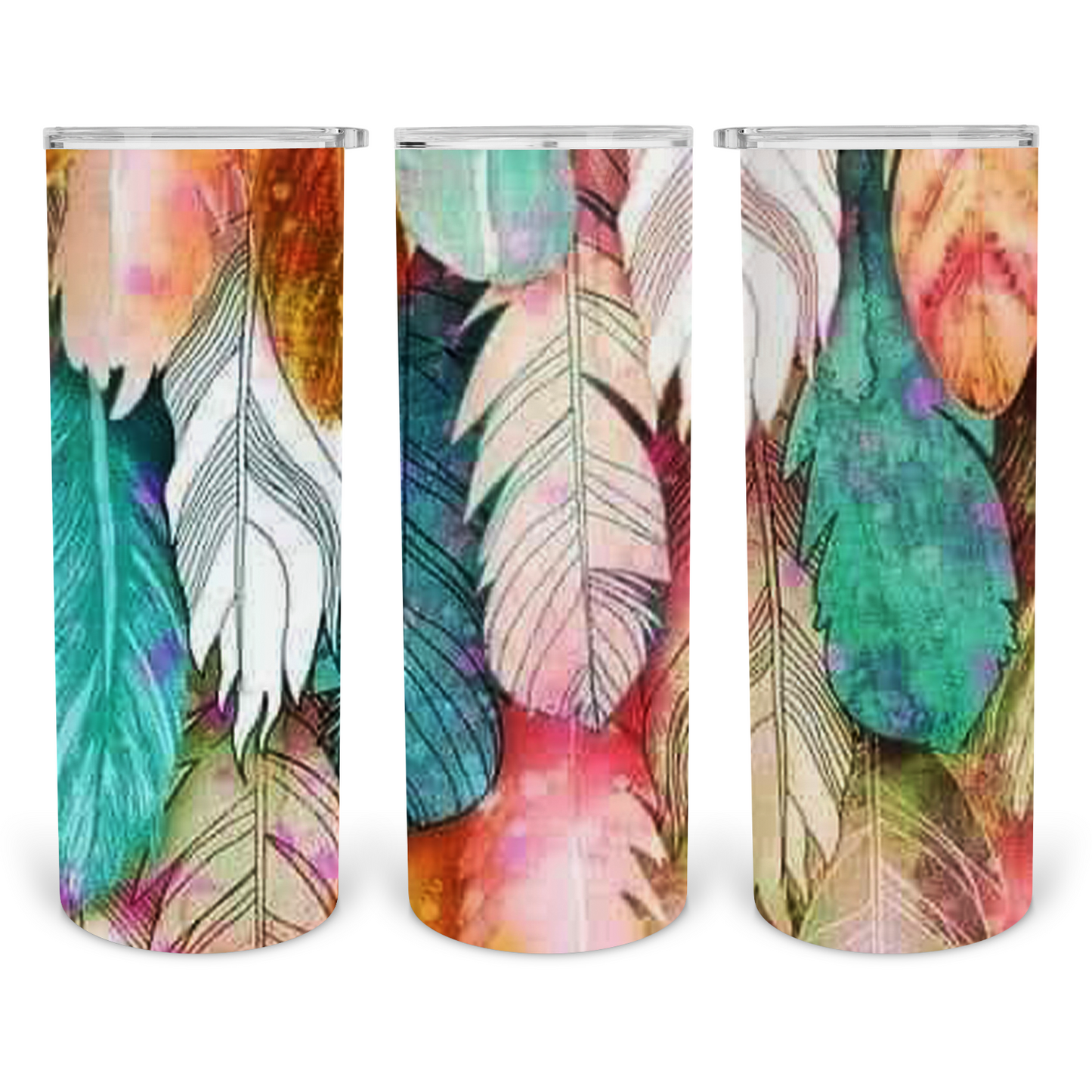 Feathers-20oz Skinny Stainless Steel Tumbler