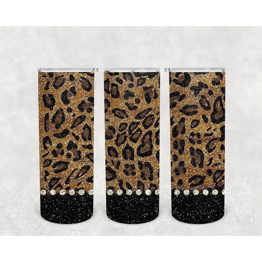 Leopard and Diamonds-20oz Stainless Steel Tumbler