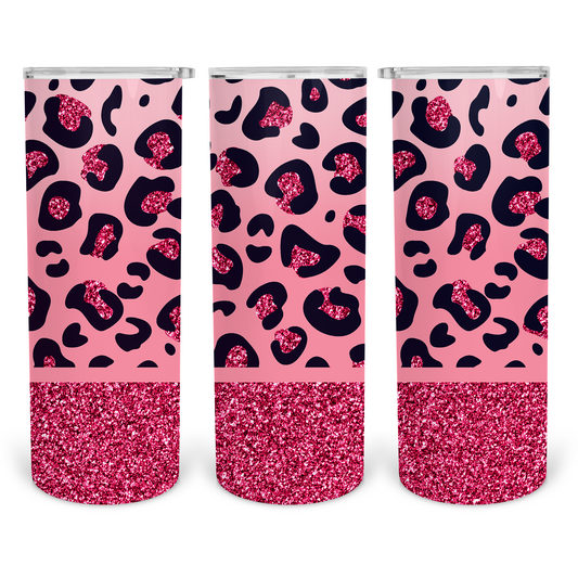 Pink Leopard-20oz Skinny Stainless Steel Tumbler