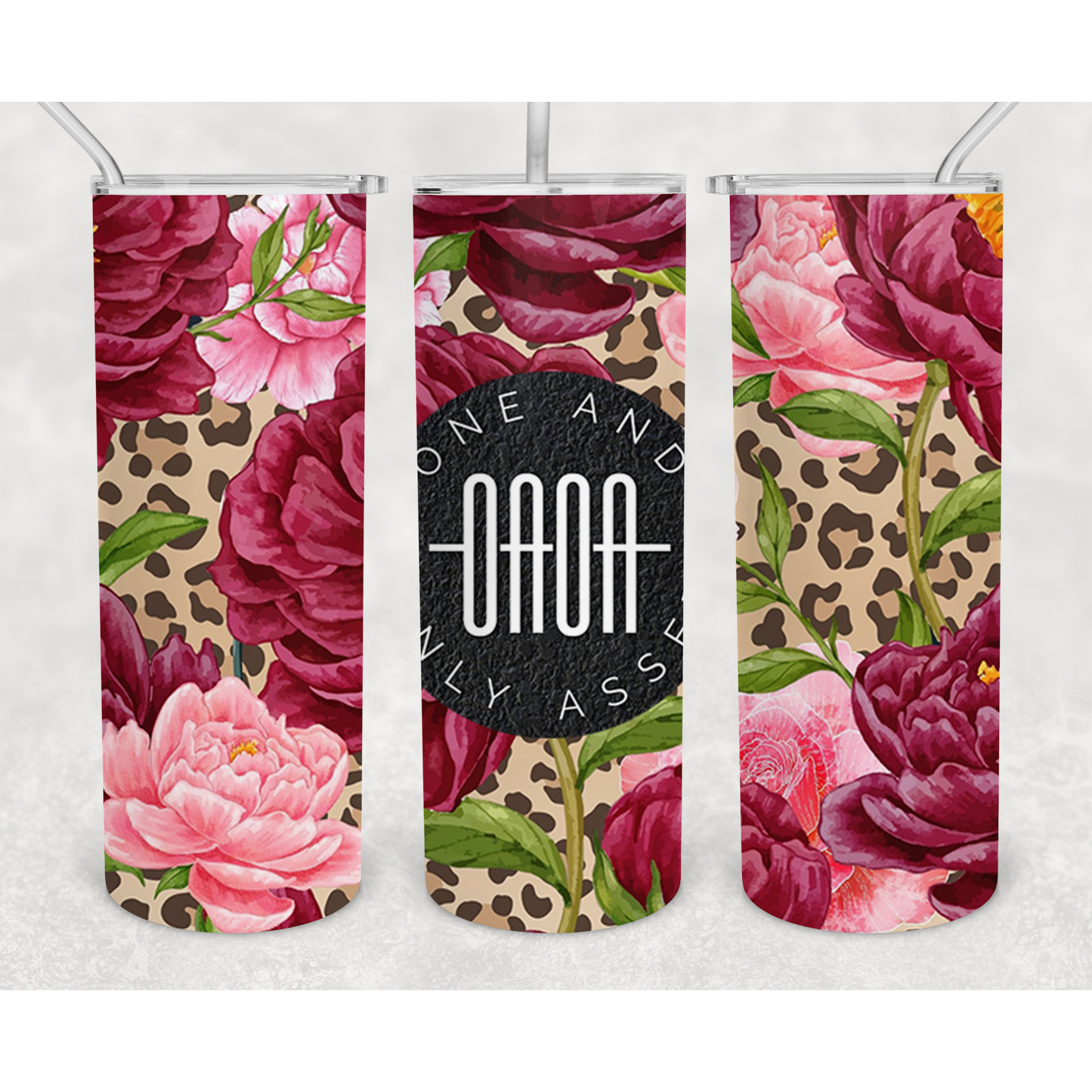 OAOA Tumbler-Poppies and Cheetah