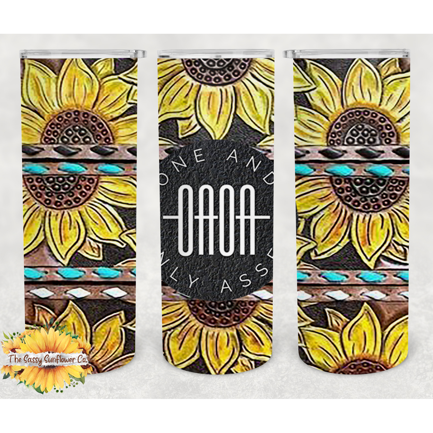 OAOA Tumbler-Sunflower and Leather