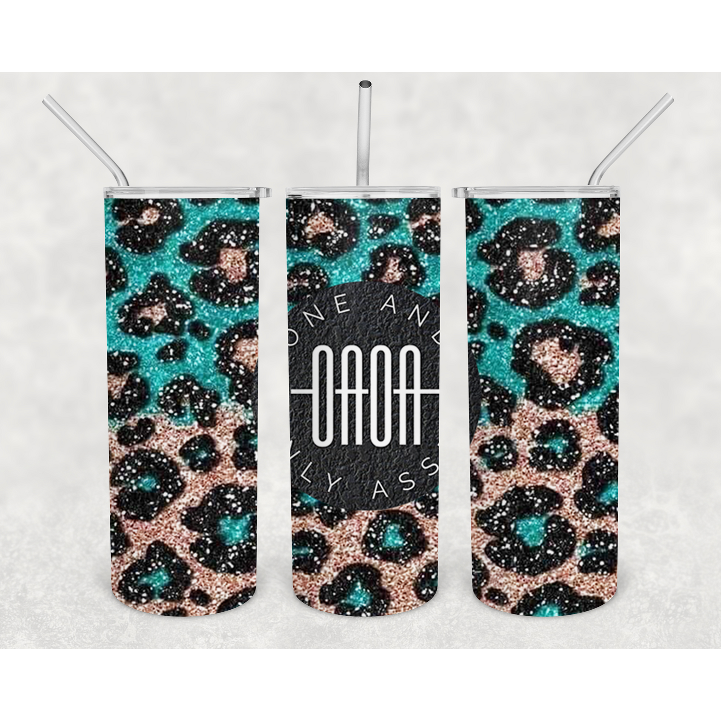 OAOA Tumbler -Turquoise and Cheetah