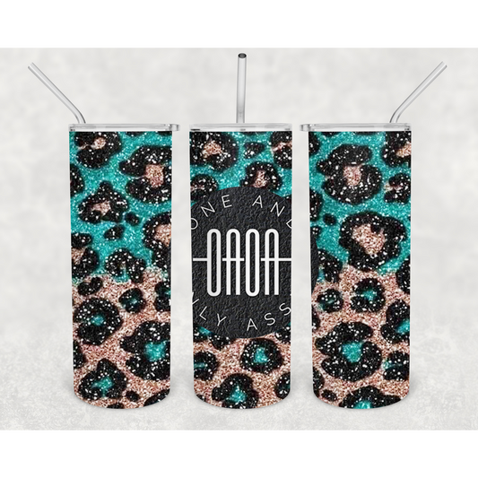 OAOA Tumbler -Turquoise and Cheetah