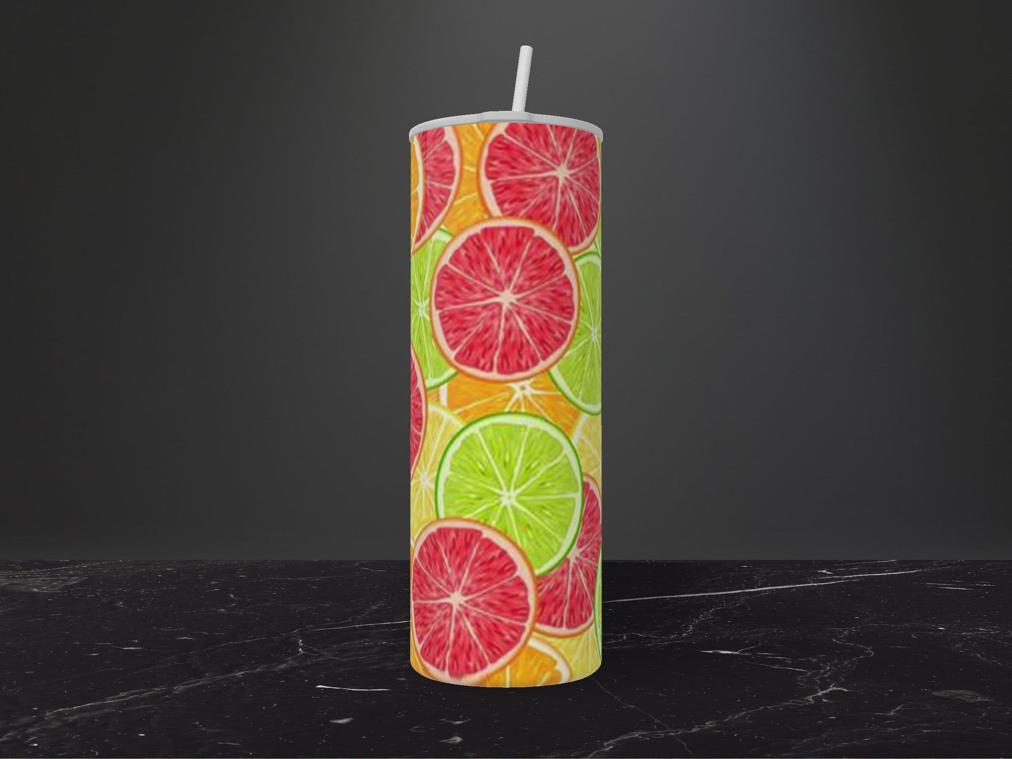 Citrus Burst-20oz Skinny Stainless Steel Tumbler